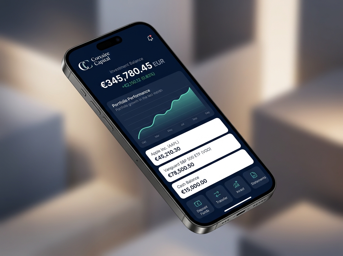 Corsaire Capital Application Mobile Mockup